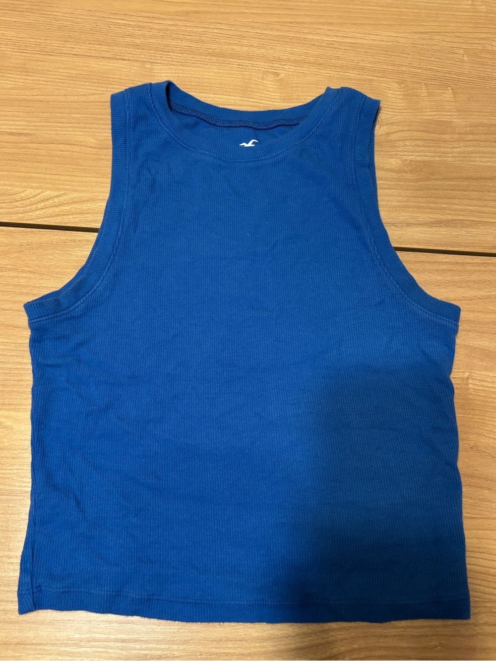 Hollister Royal Blue Ribbed Cropped Tank Top